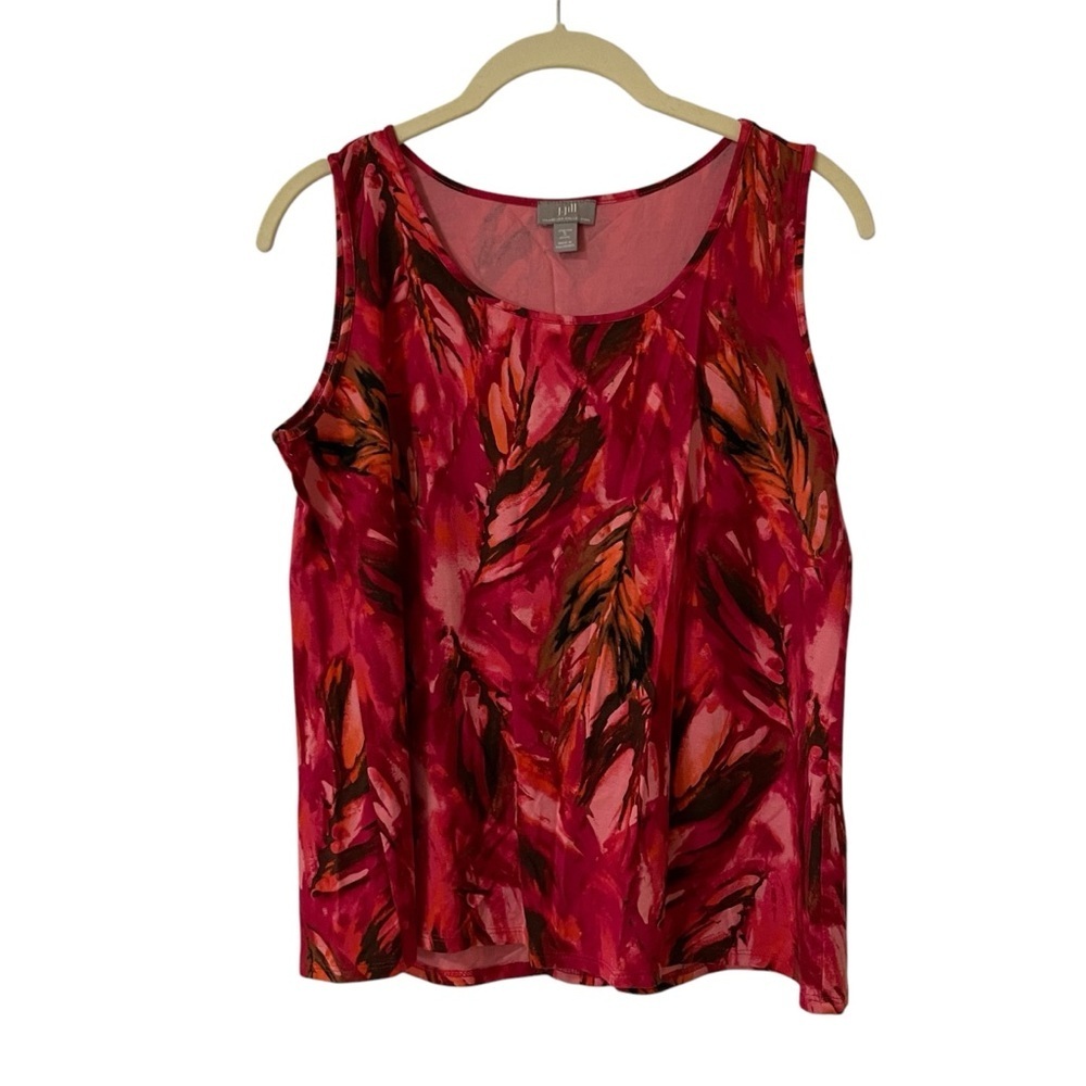 J. Jill Vibrant Red and Black Tank Top Small Petite Wearever Collection Stretch